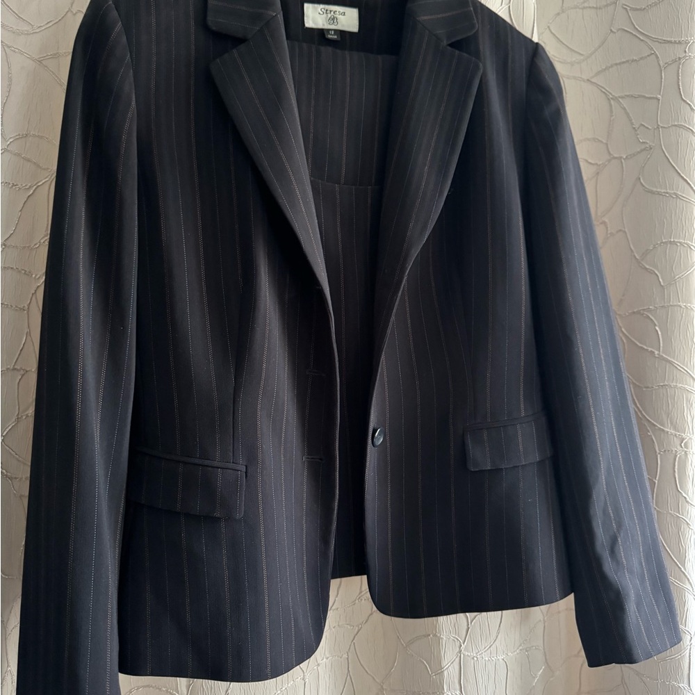 Women’s 3-piece Navy Blue Pinstripe Skirt Suit